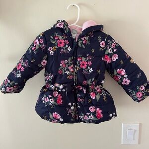 Little Me-{Size 18m}-Floral Winter Coat